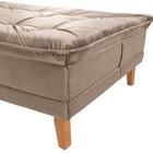Sofá Cama Berlim Pés De Madeira Suede Chocolate