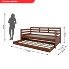 Sofá Cama Bicama Solteiro Madeira Maciça Enjoy Castanho
