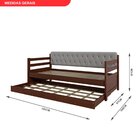 Sofá Cama Bicama Solteiro Madeira Maciça Lux Castanho