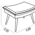 Sofá Cama Caribe 3 Lugares Com 2 Banquetas Revestimento Couri