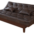 Sofá Cama Caribe 3 Lugares Com 2 Banquetas Revestimento Couri