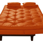 Sofá Cama Caribe 3 Lugares Com 2 Banquetas Revestimento Couri