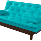 Sofá Cama Caribe 3 Lugares Com 2 Banquetas Revestimento Couri