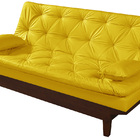 Sofá Cama Caribe 3 Lugares Com 2 Banquetas Revestimento Couri