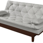 Sofá Cama Caribe 3 Lugares Com 2 Banquetas Revestimento Couri