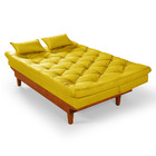 Sofa Cama Caribe 3 Lugares Reclinavel Base Em Madeira Tecido
