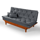 Sofa Cama Caribe 3 Lugares Reclinavel Base Em Madeira Tecido