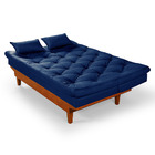 Sofa Cama Caribe 3 Lugares Reclinavel Base Em Madeira Tecido