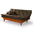 Sofa Cama Caribe 3 Lugares Reclinavel Base Em Madeira Tecido