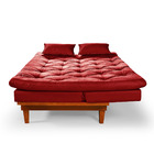 Sofa Cama Caribe 3 Lugares Reclinavel Base Em Madeira Tecido