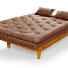 Sofá Cama Caribe 3 Lugares Reclinavel Revestido Linho Base Ma