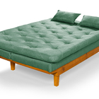 Sofá Cama Caribe 3 Lugares Reclinavel Revestido Linho Base Ma