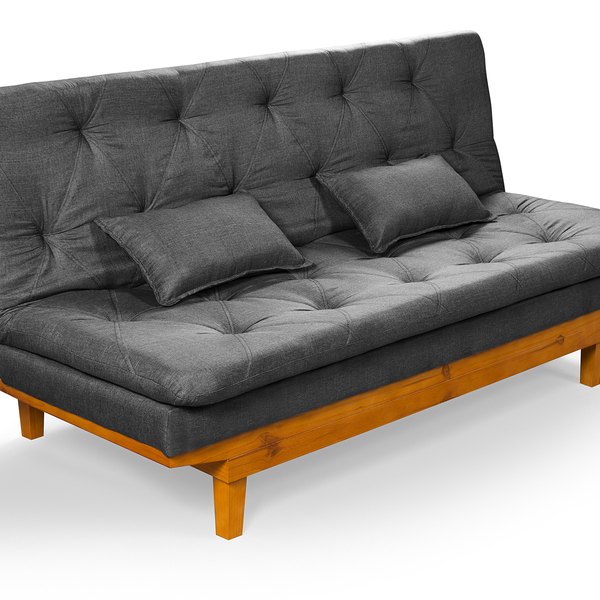 Sofá Cama Caribe 3 Lugares Reclinavel Revestido Linho Base Ma