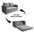 Sofá Cama Casal 1,60m 3 Lugares Londres Veludo Castor Bexs