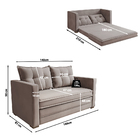 Sofá Cama Casal 1,60m 3 Lugares Londres Veludo Castor Bexs