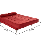 Sofa Cama Casal 2 Em 1 Sala Quarto Reclinavel Almofadas Cor M