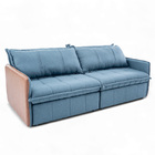 Sofá Cama Casal 2 Lugares 2 50m Domani Linho Azul - Loja Sheep