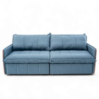 Sofá Cama Casal 2 Lugares 2 50m Domani Linho Azul - Loja Sheep