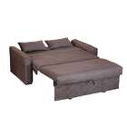 Sofá-cama Casal 2 Lugares Cristal Com Baú Suede Marrom