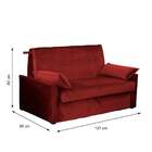 Sofá-cama Casal 2 Lugares Cristal Veludo Com Baú E Almofadas