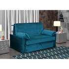 Sofá-cama Casal 2 Lugares Cristal Veludo Com Baú E Almofadas