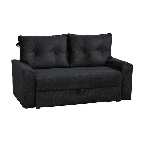 Sofá-cama Casal 2 Lugares Hebe Suede Preto
