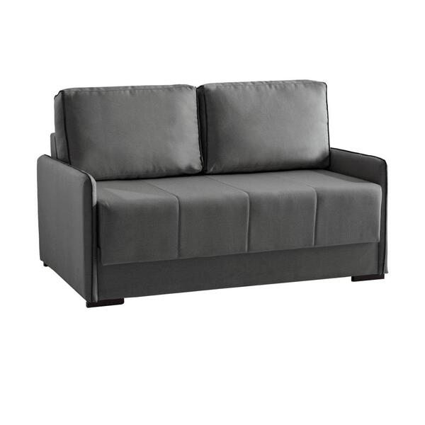 Sofá-cama Casal 2 Lugares Isis Veludo Cinza