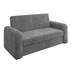 sofa cama casal 2 lugares laura suede com bau cinza