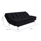 Sofá-cama Casal 3 Lugares Amanda I Suede Com Almofadas Preto