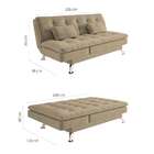 Sofá-cama Casal 3 Lugares Amanda Suede Bege