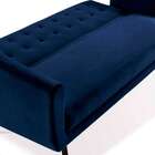 Sofá-cama Casal 3 Lugares Beatriz Veludo Azul