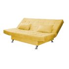 Sofá Cama Casal 3 Lugares Com Almofadas Melina Suede Amarelo