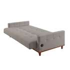 Sofá-cama Casal 3 Lugares Com Usb Noronha Linho Bege Claro