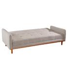 Sofá-cama Casal 3 Lugares Dacar Linho Cinza 186 Cm