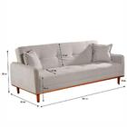 Sofá-cama Casal 3 Lugares Dacar Linho Cinza 186 Cm