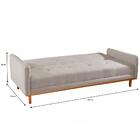 Sofá-cama Casal 3 Lugares Dacar Linho Cinza 186 Cm