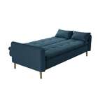 Sofá-cama Casal 3 Lugares Donna Veludo Azul Turquesa