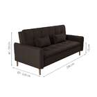 Sofá-cama Casal 3 Lugares Donna Veludo Marrom
