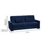 Sofá-cama Casal 3 Lugares Grazi Veludo Azul
