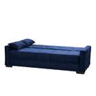 Sofá-cama Casal 3 Lugares Grazi Veludo Azul