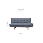 Sofá-cama Casal 3 Lugares Jackie Cinza Escuro 180 Cm