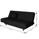 Sofá-cama Casal 3 Lugares Jimmy Suede Preto