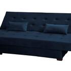 Sofá Cama Casal 3 Lugares Laila - Veludo Azul Marinho