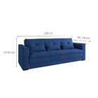 Sofá-cama Casal 3 Lugares Laís Suede Azul