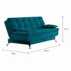 Sofá-cama Casal 3 Lugares Luxo Suede Azul Turquesa