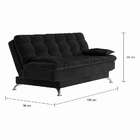 Sofá-cama Casal 3 Lugares Luxo Suede Pés De Metal Preto