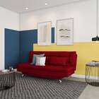 Sofá-cama Casal 3 Lugares Luxo Suede Vermelho