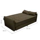 Sofá-cama Casal 3 Lugares Madalena Suede Marrom