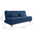 Sofá-cama Casal 3 Lugares Maira Veludo Azul Marinho
