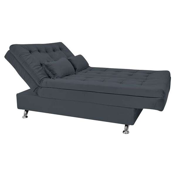 Sofá-cama Casal 3 Lugares Maria Veludo Cinza